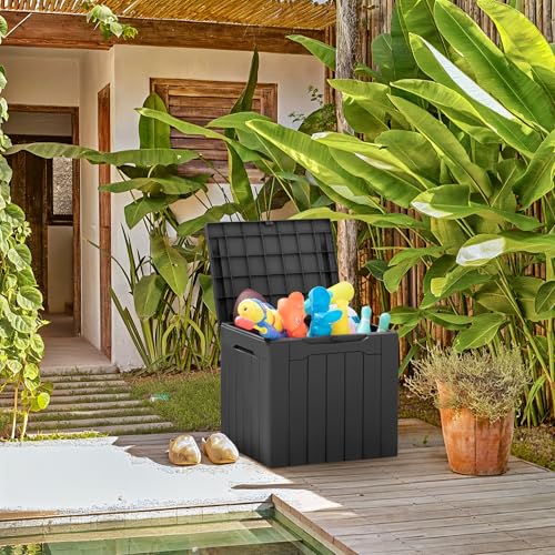 31 Gallon Resin Deck Box All Weather Outdoor Storage Boxes for Patio Furniture Set