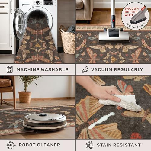Washable 6x8 Area Rug for Living Room (48 Sq Ft)
