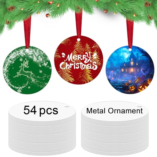 54 pcs Metal Sublimation Ornament Blanks (22 Count)