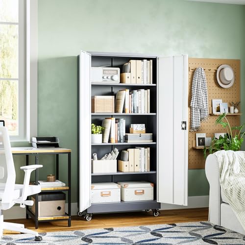 Metal Garage Storage Cabinets with Lock Door and Adjustable Shelves