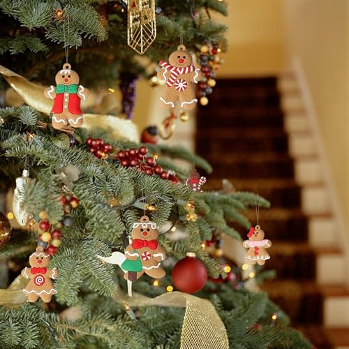 24pcs Gingerbread Man Ornaments for Christmas Tree (24 Count)