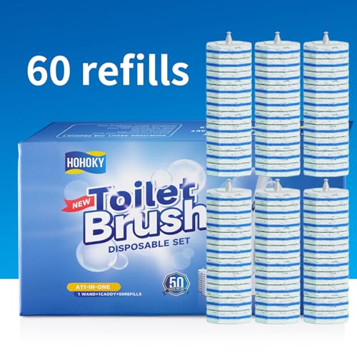 60pc Refills Disposable Toilet mats Brush Cleaning System (60 Count)