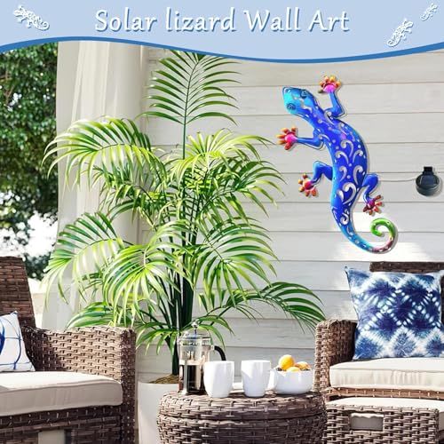 Solar LED Light Lizard Outside Wall Garden Decorations for Yard Pendant