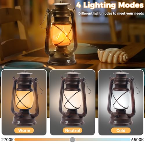 4 Pack Bronze Vintage 4 Modes Rechargeable Lanterns with Remote Control (4 Count)