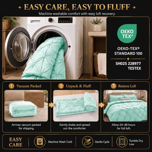 Queen Comforter Set Mint Green