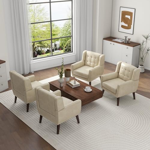 PU Leather Accent Chairs Set of 4 (4 Count)