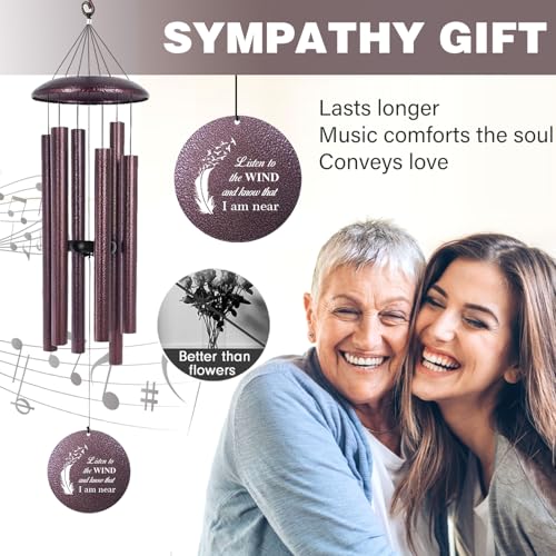36" Large Deep Tone Personalized Sympathy Wind Chimes