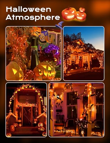 Orange Solar Operated C6 Halloween Outdoor Lights