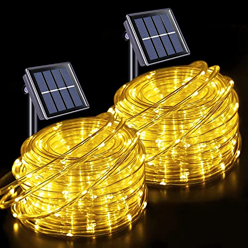2 Pack 100 LED Solar Rope Lights (66 Foot)