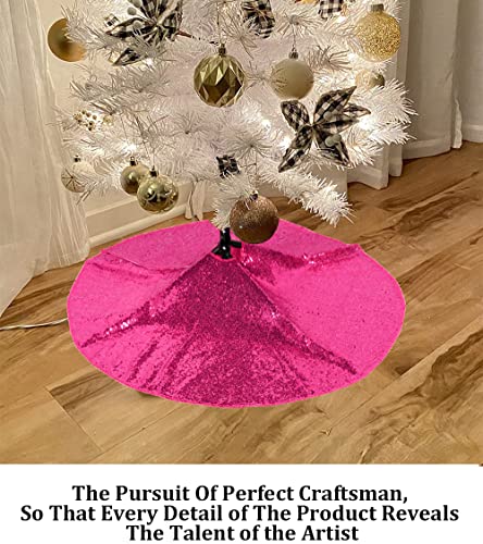 24Inch Sequin Tree Skirt Hot Pink Christmas Tree Skirt 24in Tree Skirts for Slim Trees Xmas Tree Skirt Hawaii Tree Skirt Rustic Tree Skirt Cartoon Tree Skirt Elegant Halloween 24 inch