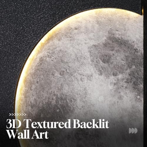 Large 3D LED Moon Wall Art