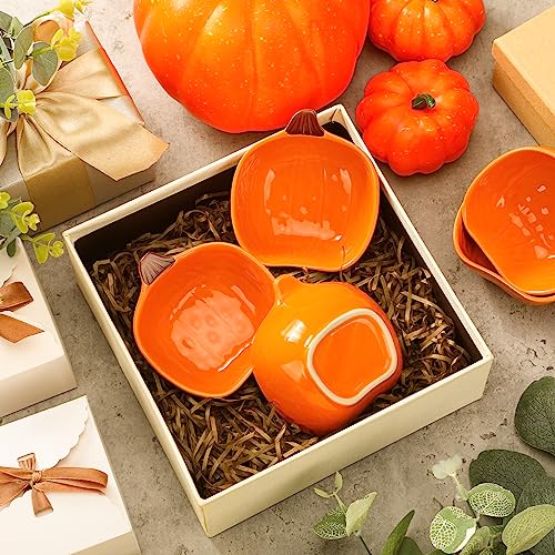 Fall Pumpkin Ramekins 6 oz Oven Safe Ceramic Bowls (8 Count)