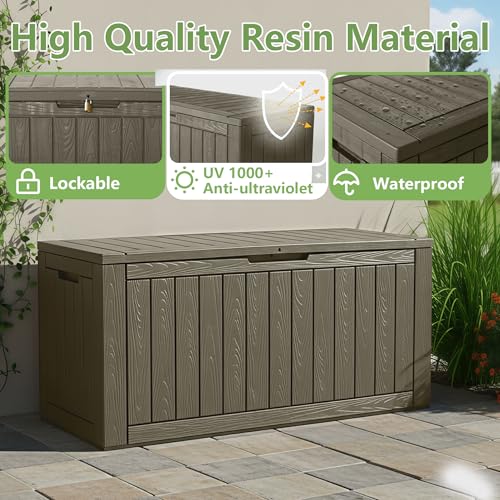 120 Gallon Waterproof Large Resin Deck Box