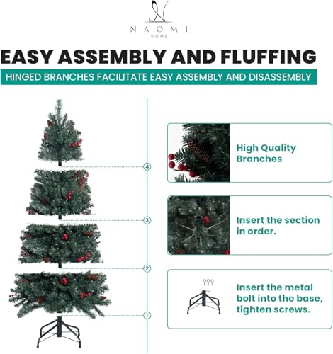 7.5ft Pencil Christmas Tree with Lights