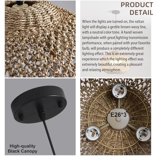 16.94”Rattan Pendant Light