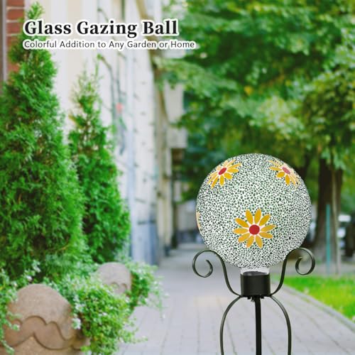 Gazing Ball 8" Glass Gazing Balls Sphere for Garden Lawn Outdoor Ornament Yard Decorative