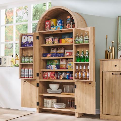71" Tall Arched Bathroom Storage Cabinet