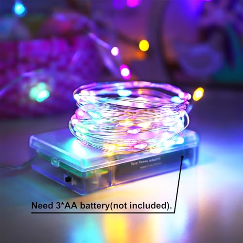 Easter Decorations Pastel Fairy String Lights Battery Operated (33 Foot)