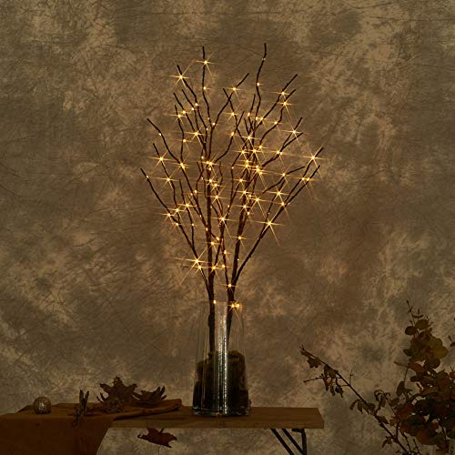 Lighted Brown Willow Branches 32IN 100 LED with Timer Battery Operated