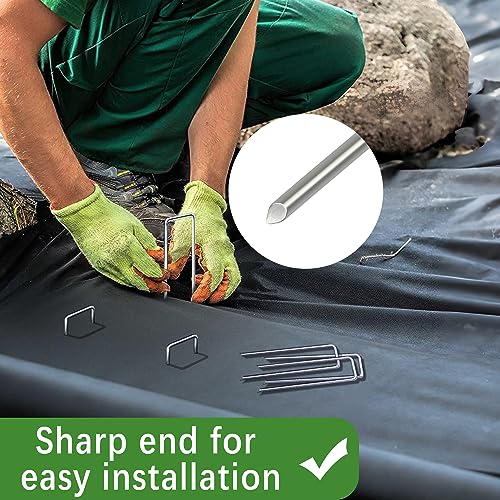 500 Pack Landscape Staples 6 Inch 11 Gauge Garden Stakes (550 Count)
