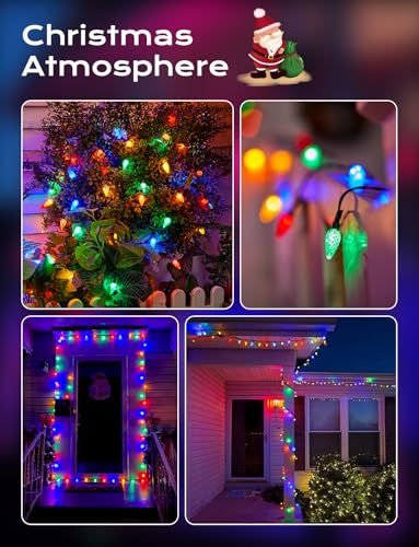 LED C6 Solar String Lights Outdoor Waterproof Fairy Lights