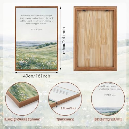KAlRNE Scripture Wall Art Botanical Green Print Bible Verse Set (3 Count)