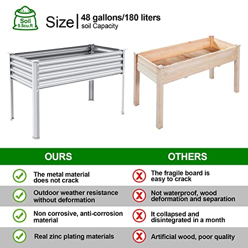 Galvanized Raised Garden Bed with Legs