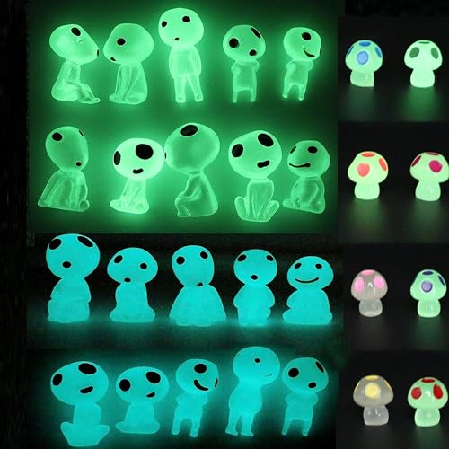 Fairy Garden Accessories Tree Elves Glow in Dark Garden Alien Decor Miniatures Luminous Ghost kit for Micro Landscape Garden Decoration Outdoor Status Patio Lawn Yard Kit (10 Count)