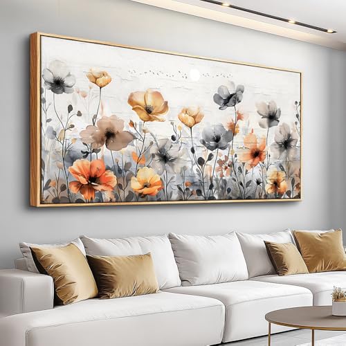 Wood Framed Canvas Wall Art For Living Room Wall Decor For Bedroom Office Wall Decorations Flowers Landscape Paintings Farmhouse Pictures Artwork Room Aesthetic Home Decor 20x40 In