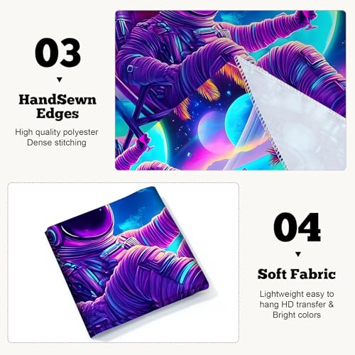 Astronaut Space Blacklight Tapestry 79"x59"
