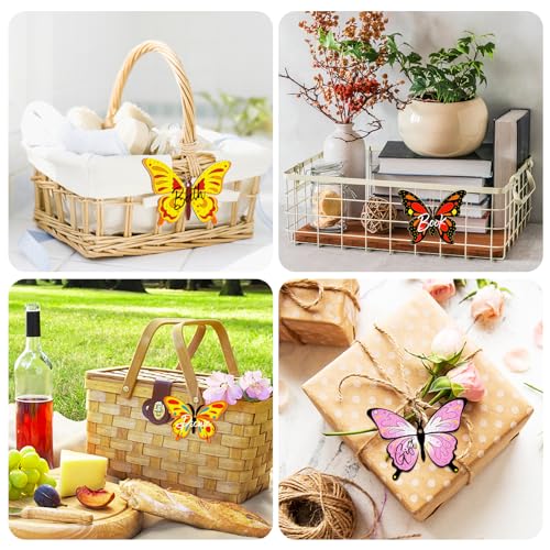 80PCS Wooden Spring Ornaments to Paint Butterfly Cutouts (80 Count)