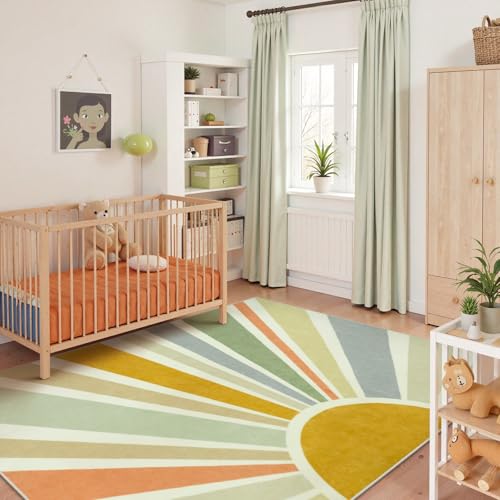 Boho Machine Washable 6x9 Area Rugs for Living Room (54 Sq Ft)