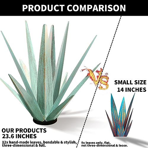 24" Metal Agave Plant Outdoor Decor
