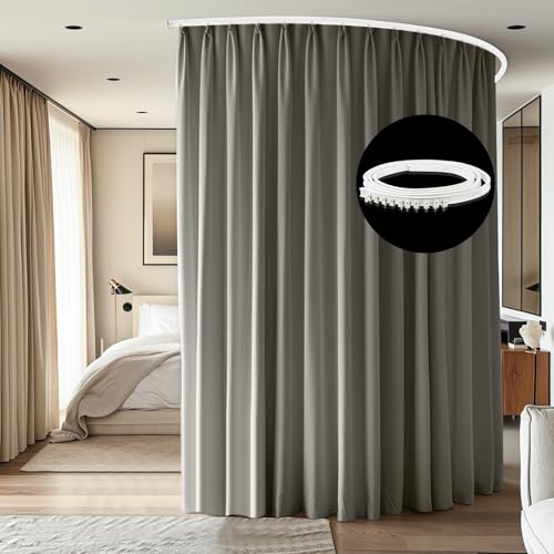 Room Divider Ceiling Mounted Curtains Track Sets Extra Wide Blackout Curtain Flexible Tracks for Bedroom Privacy Partition Separator