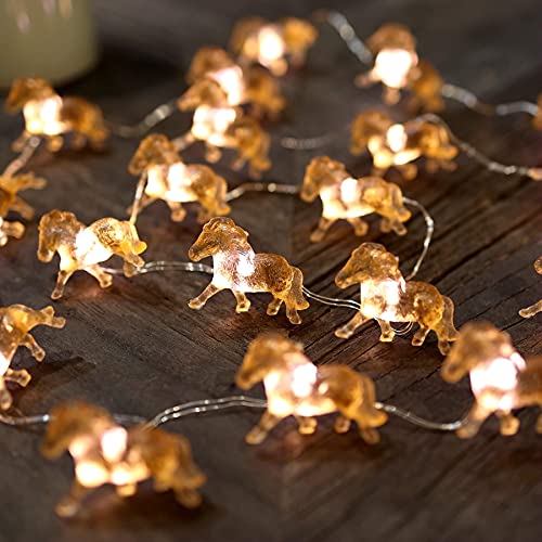 Cute Decorative Lights Fairy String Light Horse Gifts for Women Novelty Pony Lights 20LEDs 8ft USB Plug in or Battery Operated for Bedroom Birthday Room Xmas Thanksgiving Decor (8 Foot)