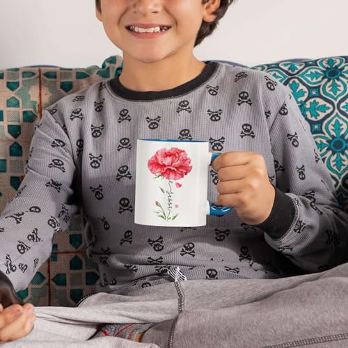 Personalized Floral Carnation Mug