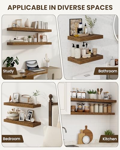24" Floating Shelves for Wall (2 Count)