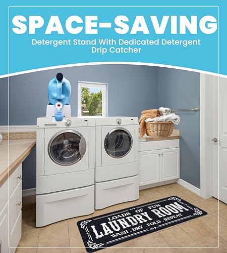 Laundry Detergent Holder with Laundry Room Rug Runner