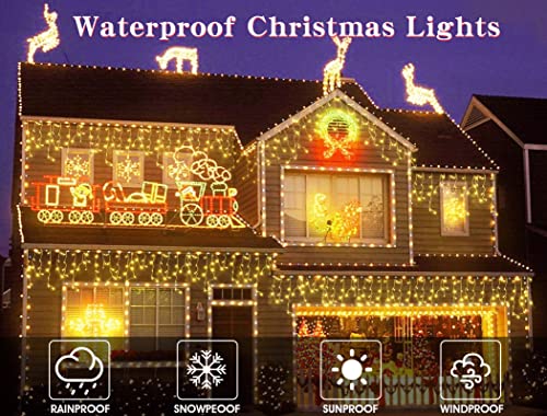 Warm White Christmas Icicle String Lights