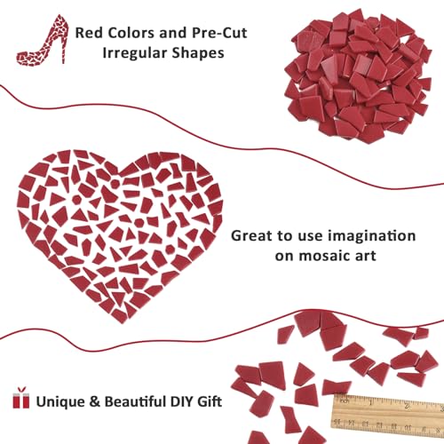 200g Red Glass Mosaic Tiles (7.05 Ounce)