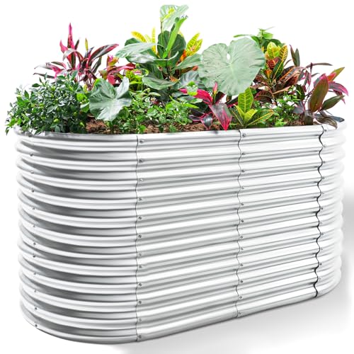 8x4x3ft Oval Galvanized Raised Garden Beds