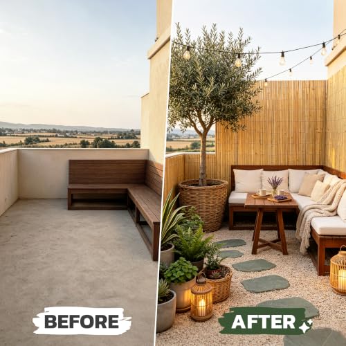 Natural Bamboo Slat Screening (84.5 Sq Ft)