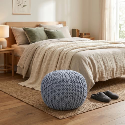 Round Pouf Ottoman Foot Rest