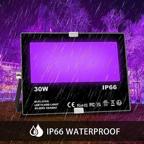 Black Light 30W LED Blacklight Flood Light Outdoor for Glow Party (4 Count)