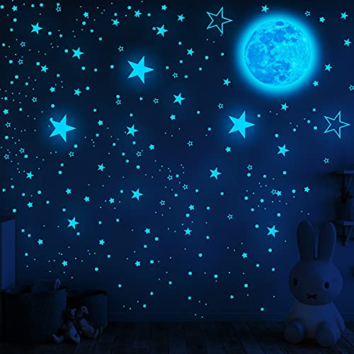 1049Pcs Glow in The Dark Stars and Moon for Ceiling