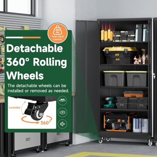 Metal Garage Storage Cabinets with Wheels