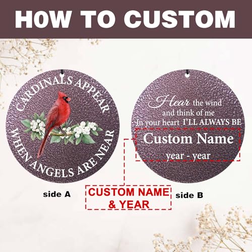30"/36"/45" Cardinal Wind Chimes for Memorial Loss Loved One
