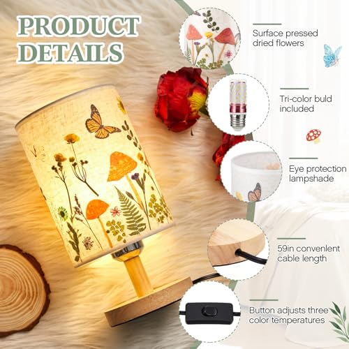 Pressed Flower Vintage Table Lamp