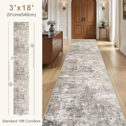 3x18 Washable Runner Rug for Hallway (54 Sq Ft)