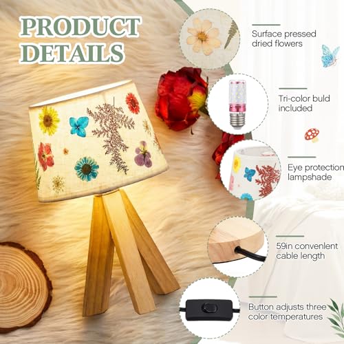 Pressed Flower Vintage Table Lamp